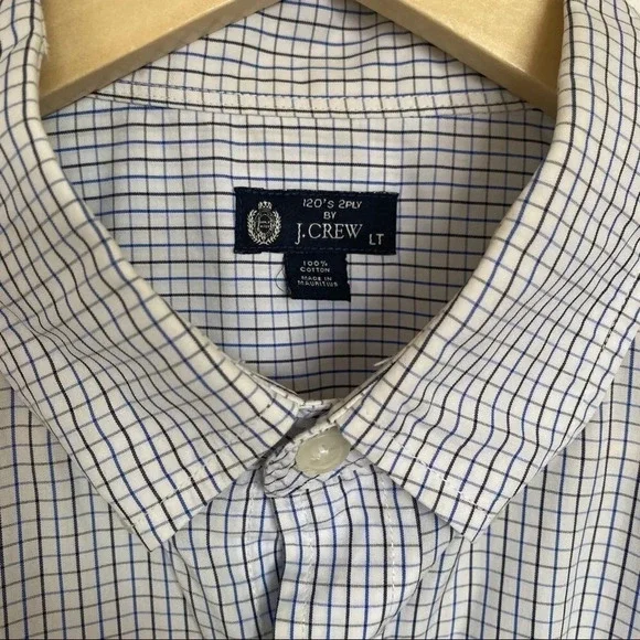 J. Crew Men’s Plaid 2Ply Button Up Dress Shirt LT - Picture 4 of 5